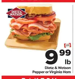 Weis Markets Dietz & Watson Pepper or Virginia Ham offer
