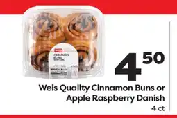 Weis Markets Weis Quality Cinnamon Buns or Apple Raspberry Danish offer