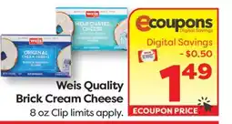 Weis Markets Weis Quality Brick Cream Cheese offer