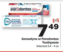 Weis Markets Sensodyne or Parodontax Toothpaste offer