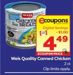 Weis Markets Weis Quality Canned Chicken offer