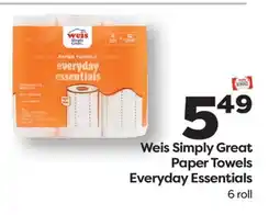 Weis Markets Weis Simply Great Paper Towels offer