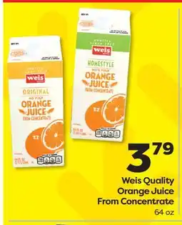 Weis Markets Weis Quality Orange Juice From Concentrate offer