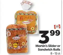 Weis Markets Martin's Slider or Sandwich Rolls offer