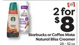 Weis Markets Starbucks or Coffee Mate Natural Bliss Creamer offer