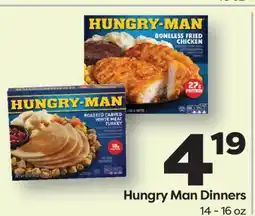 Weis Markets Hungry Man Dinners offer