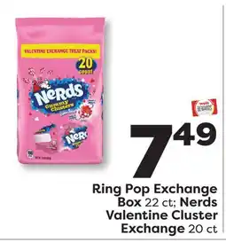 Weis Markets Ring Pop Exchange Box 22 ct Nerds Valentine Cluster Exchange 20 ct offer