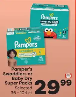 Weis Markets Pamper's Swaddlers or Baby Dry Super Packs offer