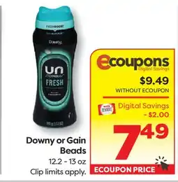Weis Markets Downy or Gain Beads offer