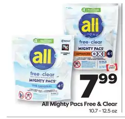 Weis Markets All Mighty Pacs Free & Clear offer