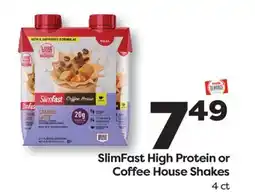 Weis Markets SlimFast High Protein or Coffee House Shakes offer