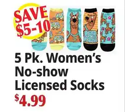 Ocean State Job Lot 5 Pk. Women's No-show Licensed Socks offer