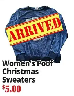 Ocean State Job Lot Women's Poof Christmas Sweaters offer