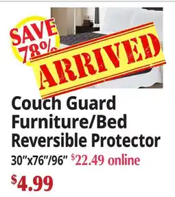 Ocean State Job Lot Couch Guard Furniture/Bed Reversible Protector offer