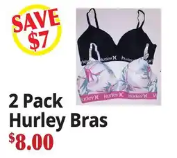 Ocean State Job Lot 2 Pack Hurley Bras offer