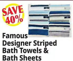 Ocean State Job Lot Famous Designer Striped Bath Towels & Bath Sheets Towels offer