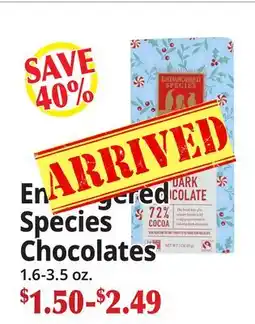 Ocean State Job Lot Endangered Species Chocolates offer