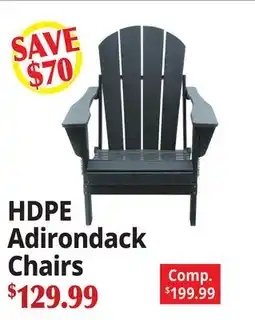 Ocean State Job Lot HDPE Adirondack Chairs offer