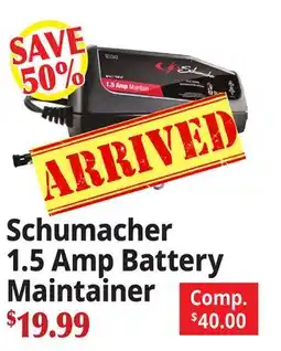 Ocean State Job Lot Schumacher 1.5 Amp Battery Maintainer offer