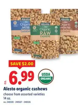 Lidl Alesto organic cashews offer