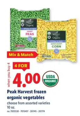 Lidl frozen organic vegetables offer