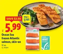 Lidl Ocean Sea frozen Atlantic salmon, skin-on offer