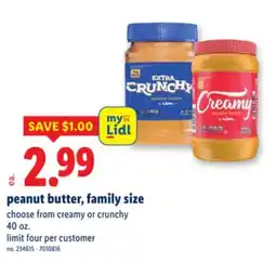 Lidl peanut butter, family size offer