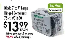 Smart & Final Black 9 x 7 Large Hinged Containers offer