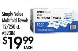 Smart & Final Simply Value Multifold Towels offer