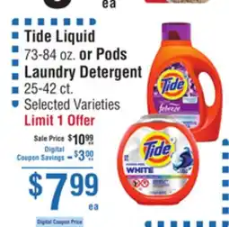 Smart & Final Tide Liquid or Pods Laundry Detergent offer