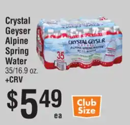 Smart & Final Crystal Geyser Alpine Spring Water offer