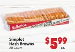 Vallarta Supermarkets Simplot Hash Browns offer