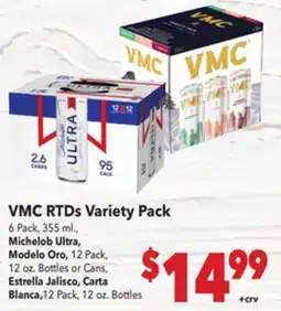 Vallarta Supermarkets VMC RTDs Variety Pack offer