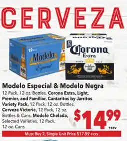 Vallarta Supermarkets Modelo Especial & Modelo Negra offer
