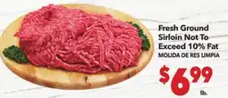 Vallarta Supermarkets Fresh Ground Sirloin Not To Exceed 10% Fat/MOLIDA DE RES LIMPIA offer
