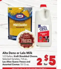Vallarta Supermarkets Alta Dena or Lala Milk offer