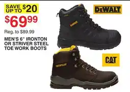 Dunham's Sports MEN'S 6 IRONTON OR STRIVER STEEL TOE WORK BOOTS offer