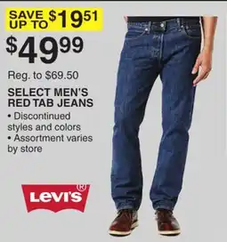 Dunham's Sports SELECT MEN'S RED TAB JEANS offer