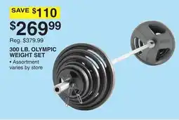 Dunham's Sports 300 LB. OLYMPIC WEIGHT SET offer