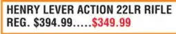 Dunham's Sports HENRY LEVER ACTION 22LR RIFLE offer