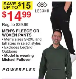 Dunham's Sports MEN'S FLEECE OR WOVEN PANTS offer