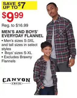 Dunham's Sports MEN'S AND BOYS' EVERYDAY FLANNEL offer