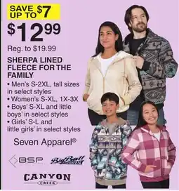 Dunham's Sports SHERPA LINED FLEECE FOR THE FAMILY offer