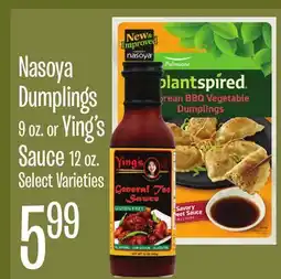 Jewel-Osco Nasoya Dumplings 9 oz. or Ying's Sauce 12 oz offer