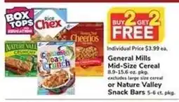 Safeway General Mills Mid-Size Cereal or Nature Valley Snack Bars offer
