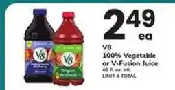 Safeway V8 Juice offer