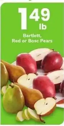 Safeway Bartlett, Red or Bosc Pears offer