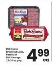 Safeway Bob Evans Breakfast Links, Patties or Roll Sausage offer
