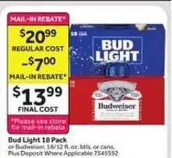 Stop&Shop Bud Light 18 Pack offer