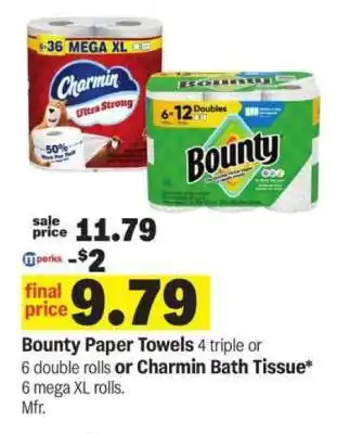 Bounty Paper Towels or Charmin Bath Tissue